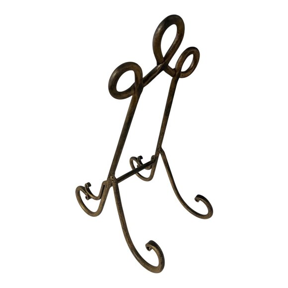 IMAX Worldwide Home Metal Easel Stand – Vintage Bronze Finish – Ornate Scroll - Picture 2 of 5